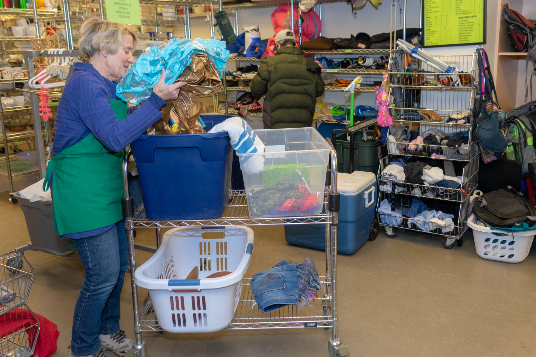 Volunteers sorting